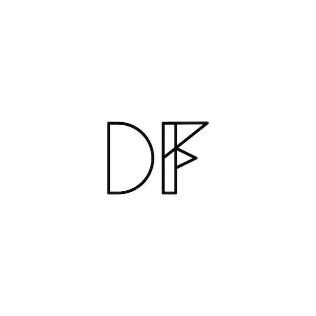 Vector df monogram logo ontwerp brief tekst naam symbool monochroom logo alfabet karakter eenvoudig logo