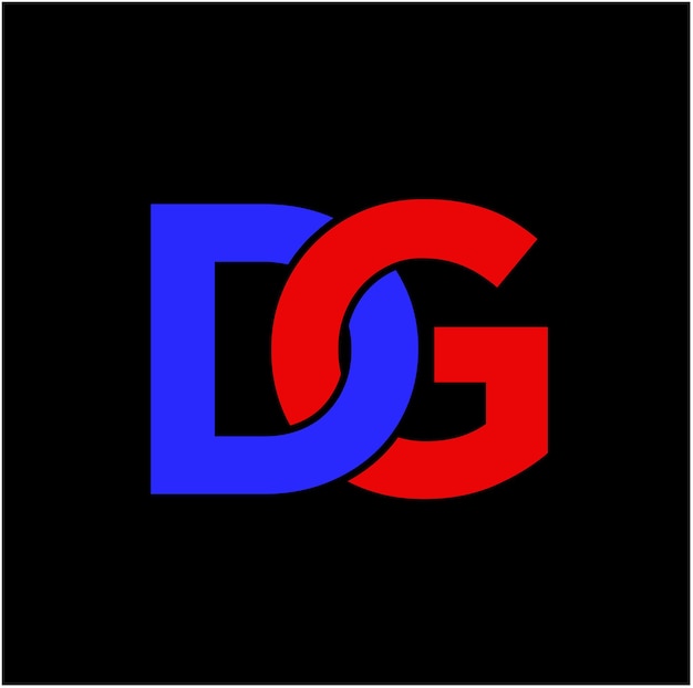 DG brand name initiel letters icon. DG blue and red lettering