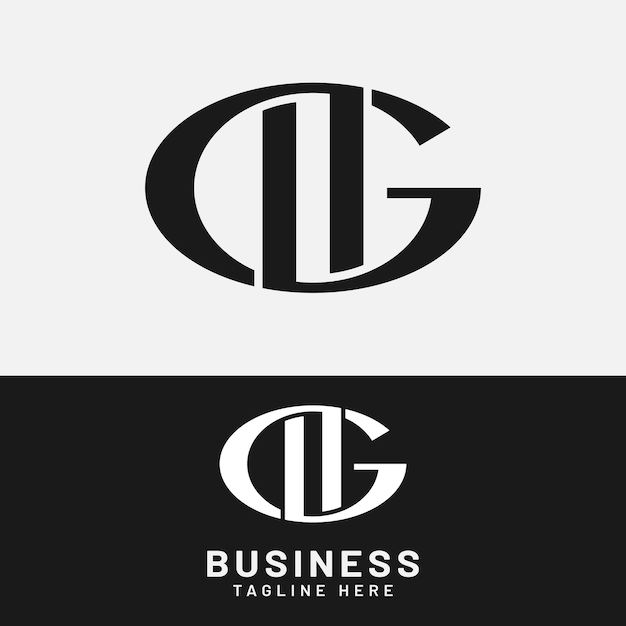 DG DG GD brief Monogram Logo ontwerpsjabloon