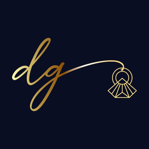 DG eerste logo bruiloft handschrift sieraden logo vector sjabloon