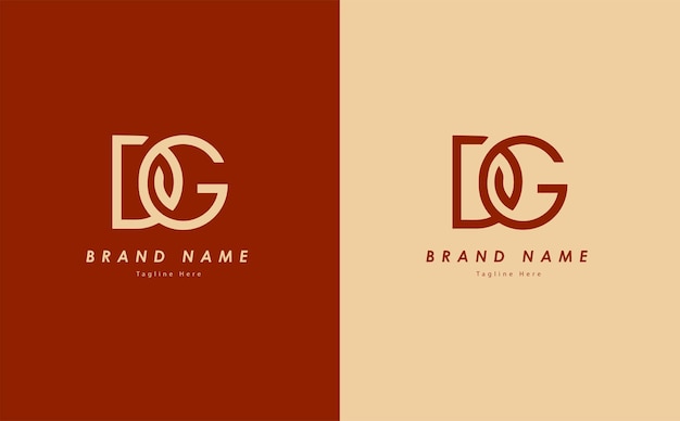 Dg elegant vector logo design with red and light yellow color