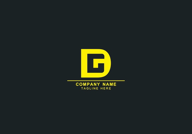 DG or GD minimal and negative space logo