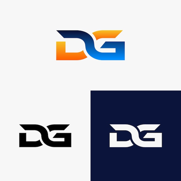 벡터 다채로운 그라데이션 스타일의 dg 초기 로고
