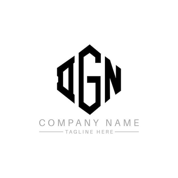 DGN letter logo ontwerp met veelhoek vorm DGN veelhoek en kubus vorm logo ontwerp DGN zeshoek vector logo sjabloon witte en zwarte kleuren DGN monogram bedrijf en vastgoed logo
