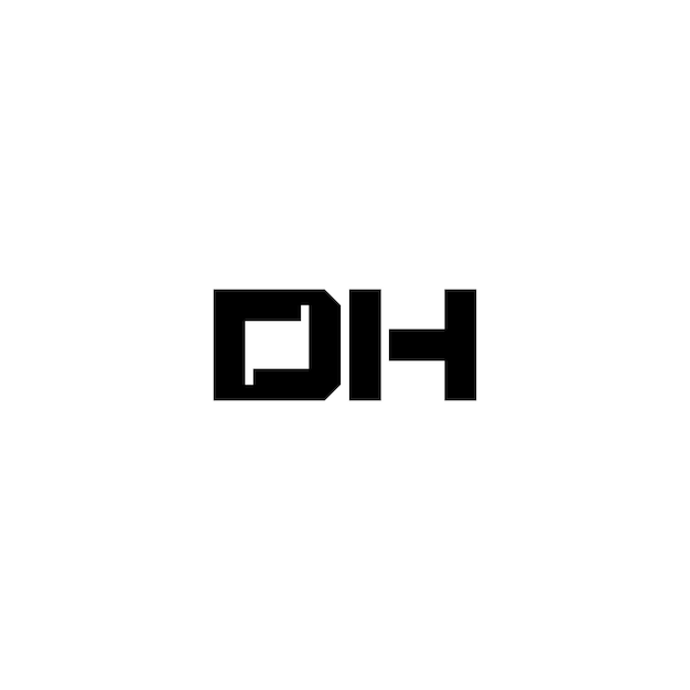 벡터 dh 모노그램 로고 디자인 문자 텍스트 이름 기호 흑백 로고타입 알파벳 문자 단순 로고