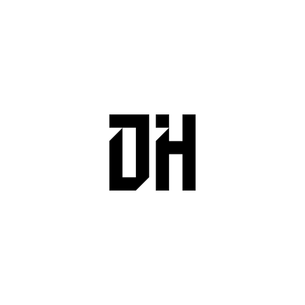 DH モノグラムロゴ デザイン文字 テキスト名 シンボル モノクロロゴタイプ アルファベット文字 シンプルロゴ