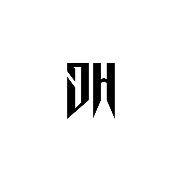 DH モノグラムロゴ デザイン文字 テキスト名 シンボル モノクロロゴタイプ アルファベット文字 シンプルロゴ