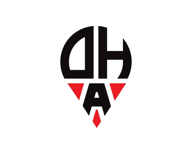 DHA letter location shape logo design