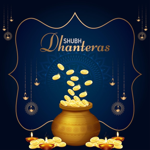 Vector dhanteras also known as dhanatrayodashi is the hindu festival