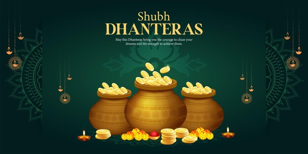 Vector dhanteras also known as dhanatrayodashi is the hindu festival