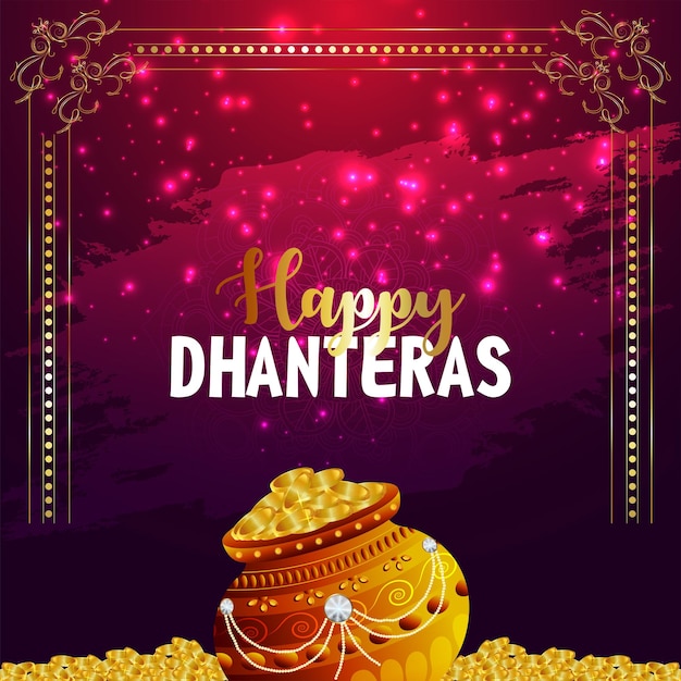 Dhanteras celebration and happy diwali festival background