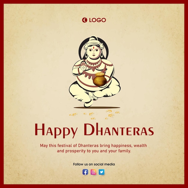 kuber와 Dhanteras 축제 배너