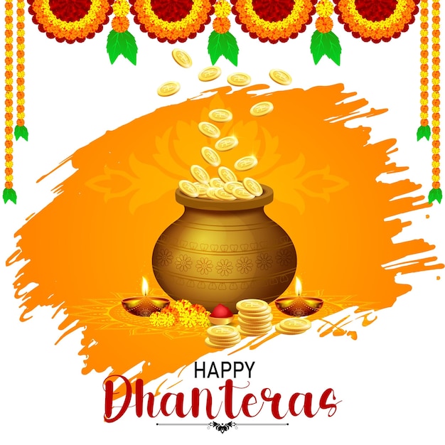 Vector dhanteras hindu festival