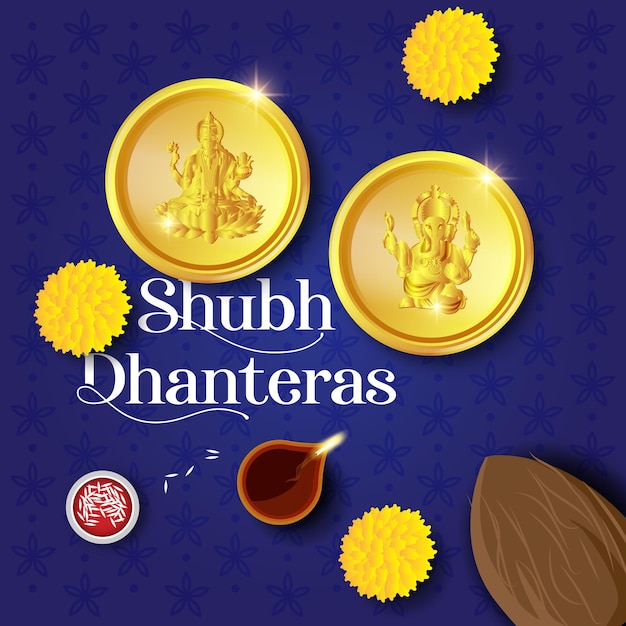 Dhanteras munt laxmi vector festival