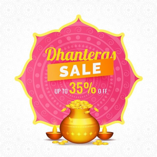 Vector dhanteras sale template.