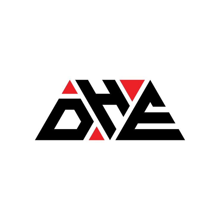 Vector dhe 三角形字母標誌設計與三角形 dhe三角形標誌設計單字 dhe 紅色三角形向量標誌模板 dhe 三邊形標誌 簡單 優雅和奢的標誌 dhe