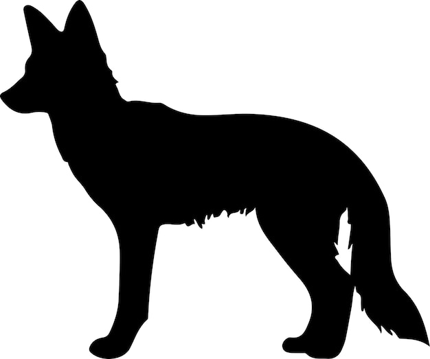 dhole black silhouette with transparent background