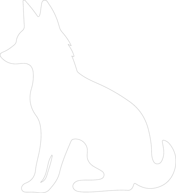 Vector dhole outline with transparent background