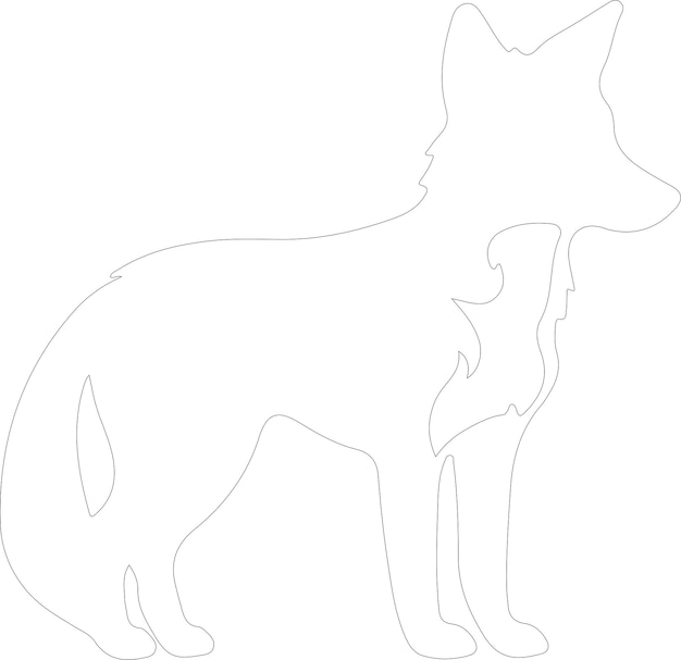 Vector dhole outline with transparent background