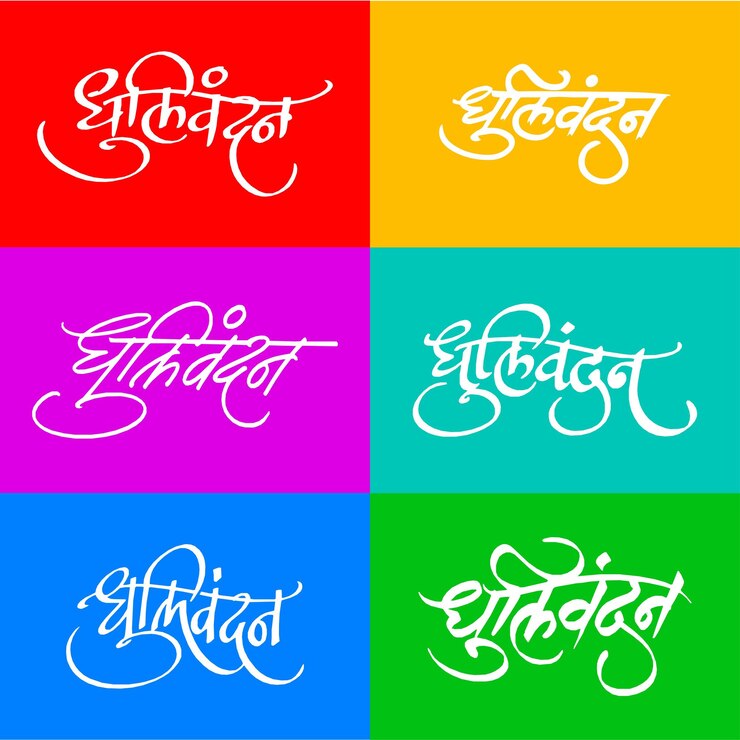 वेक्टर dhulivandan festival marathi calligraphy