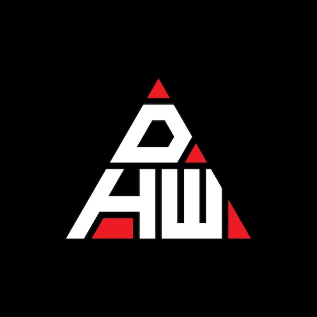 Вектор Дизайн логотипа dhw с треугольной формой dhw треугольная конструкция логотипа монограмма dhw триугольный вектор логотипа шаблон с красным цветом dhw трекутный логотип простой элегантный и роскошный логотип