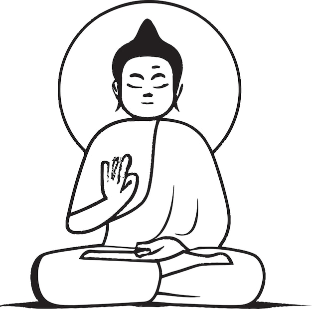 Dhyana Buddha with Concentration and Mindfulness Icon Design