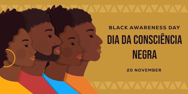 Dia da consciencia negra 가로 배너 그림