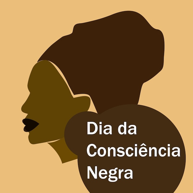 Dia da consciencia negra illustration abstract modern women portreit design