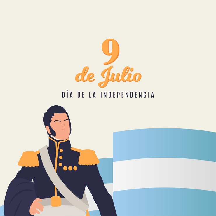 Vector dia de la independencia argentina 9 de julio
