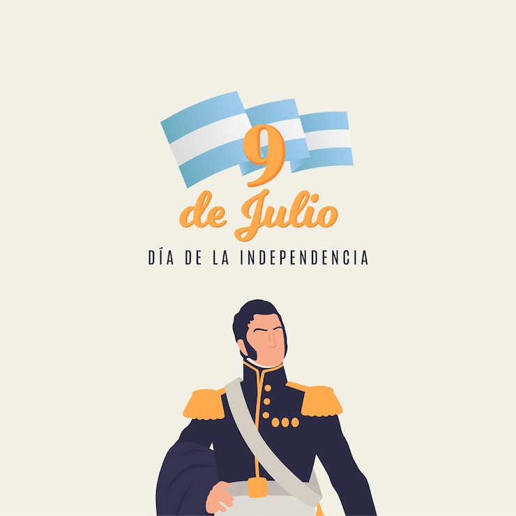 Vector dia de la independencia argentina 9 de julio