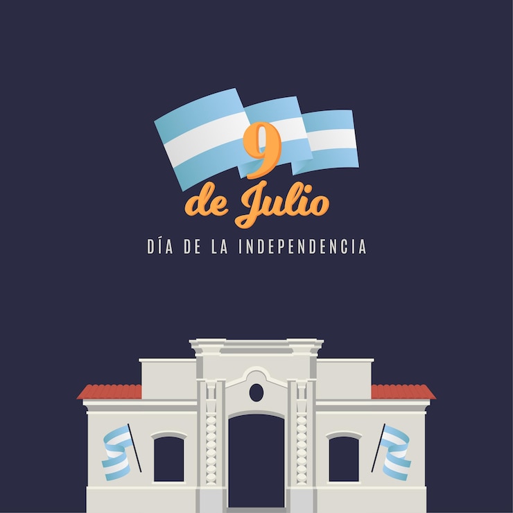 Vector dia de la independencia argentina casita de tucuman 9 de julio