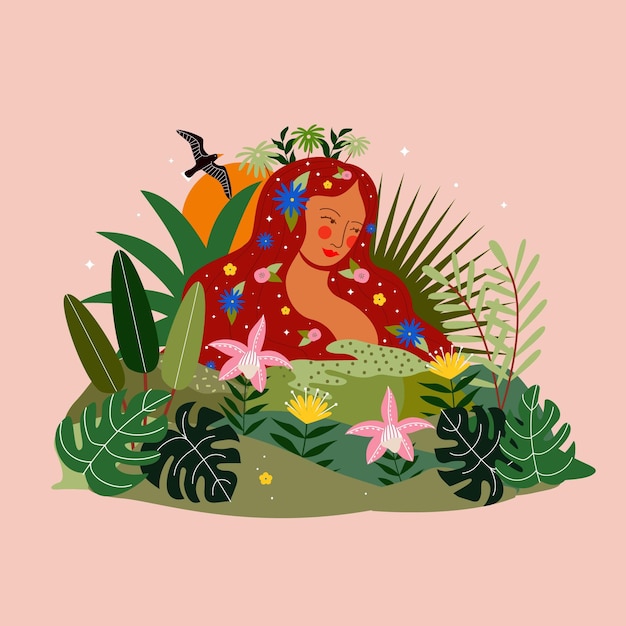 Vector dia de la pachamama illustration