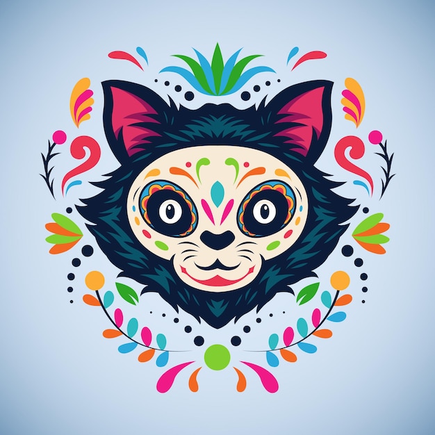 Dia de los Muertos cat head ornament