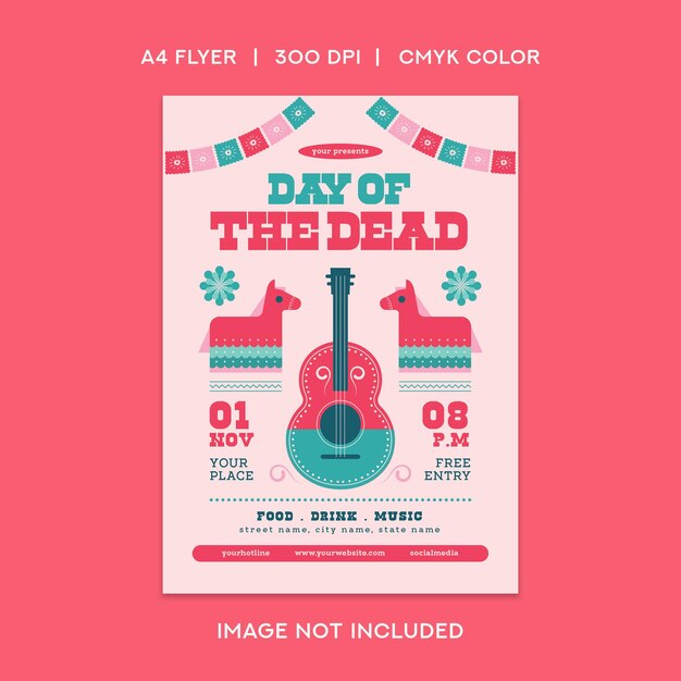 Dia de los muertos celebration flyer