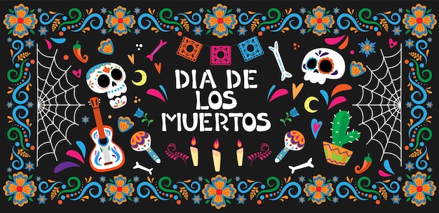 Dia de los muertos dag van de doden viering poster