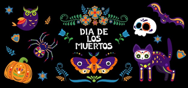 Dia de los muertos  Day of the dead set