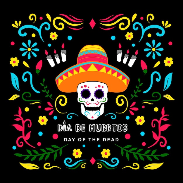 Dia DE Los muertos плоский фон