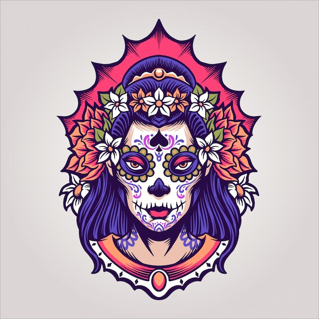 Ragazza dia de los muertos