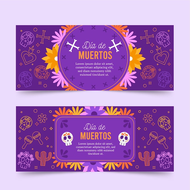 Набор баннеров dia de muertos