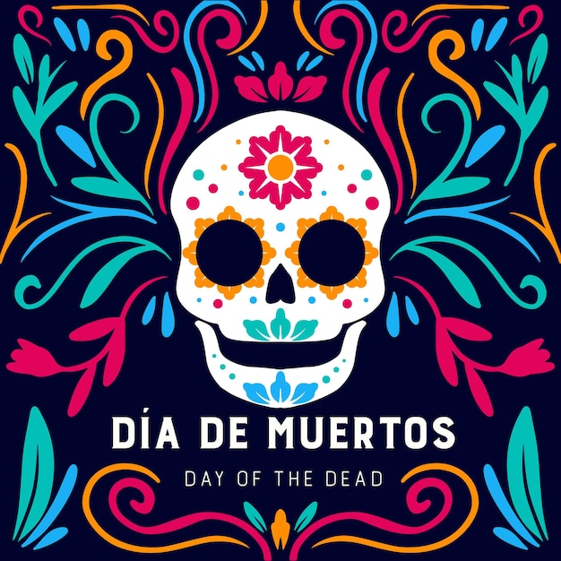 Dia de muertos day of the dead illustration