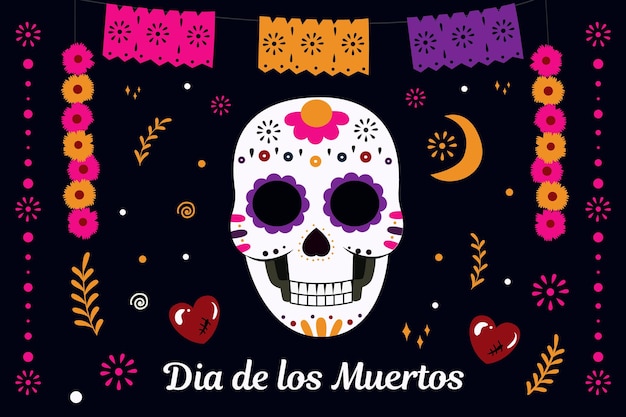 Dia de muertos день мертвых украшение с этим черепом