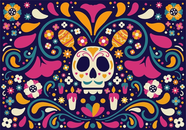 dia de muertos mexican background day of the dead