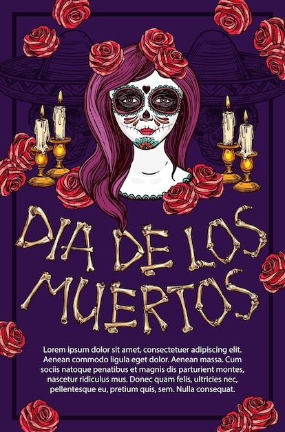 Dia de Muertos 멕시코 휴일 calavera 두개골 얼굴