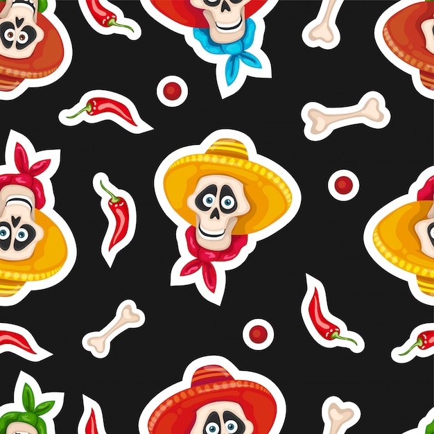 Dia de muertos seamless pattern