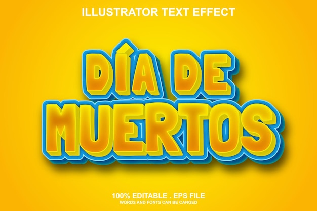 dia de muertos text effect editable