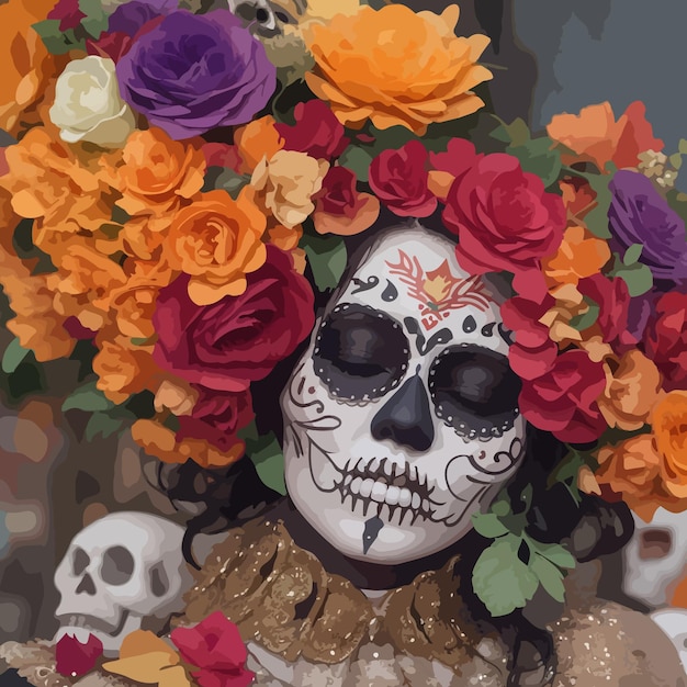 Vector dia de muertos