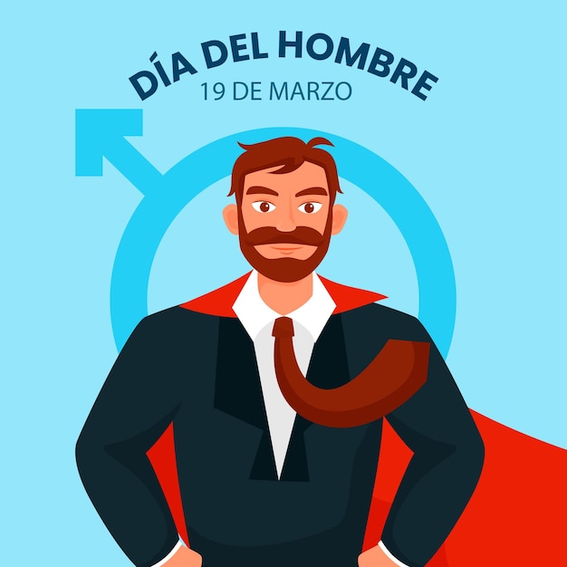 Dia del hombre illustratie in plat ontwerp