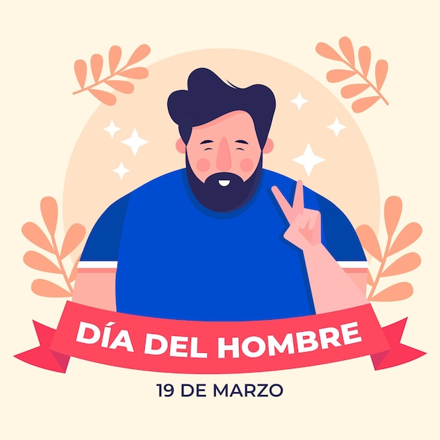 Dia del hombre illustration in flat design