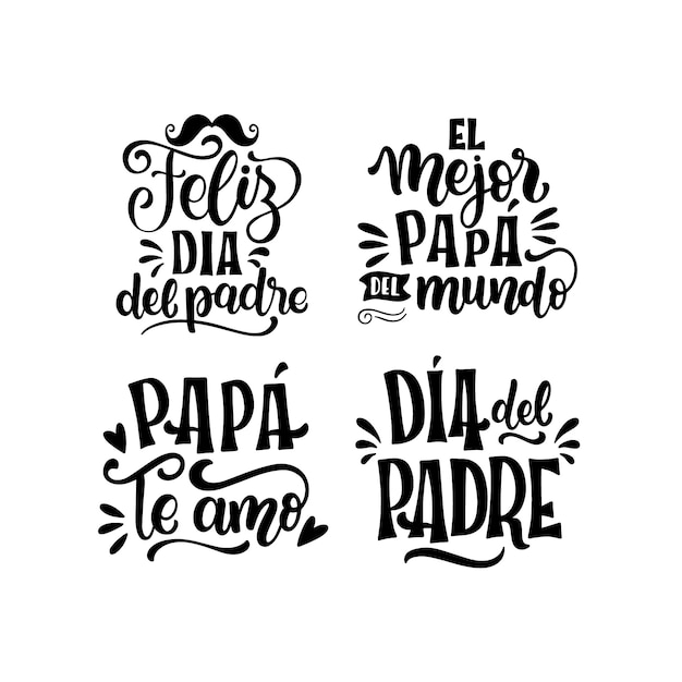 Dia del padre belettering set