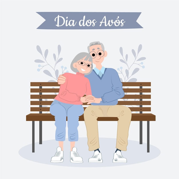 dia dos avos celebration illustration